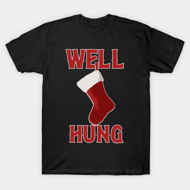 Well Hung Offensive Christmas T-Shirt by onyxicca liar